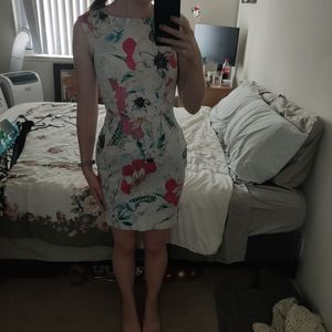 Floral white sheath dress
